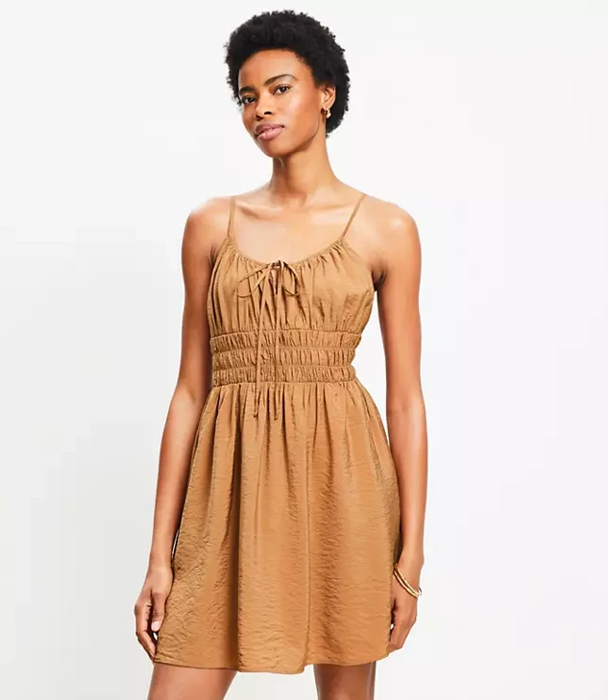 Smocked Strappy Mini Dress