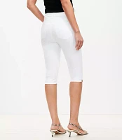High Rise Denim Capri Pants White