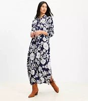 Petite Floral Midi Pocket Shirtdress