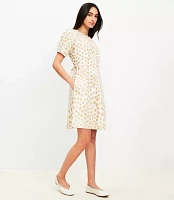 Petite Dotted Side Tie Mini Pocket Dress