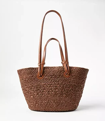 LOFT Beach Double Strap Straw Tote Bag