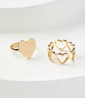 Open Heart Ring Set