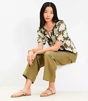 Palm Bubble Sleeve Blouse
