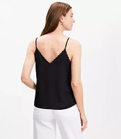 Petite Embroidered Scalloped V-Neck Cami