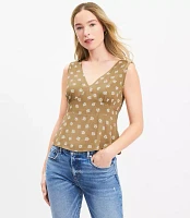 Daisy Double V Peplum Tank Top