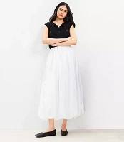 Petite Poplin Ruched Bubble Midi Skirt