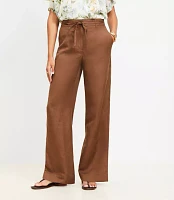 Straight Pants Linen Blend