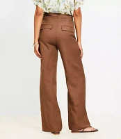 Straight Pants Linen Blend