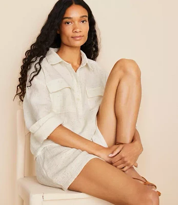 Lou & Grey Flecked Triple Cloth Pocket Shirt