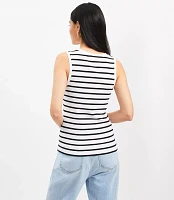 Stripe Perfect Ribbed Scoop Neck Tank Top