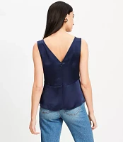 Double V Peplum Tank Top