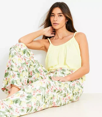 Blossom Pull On Wide Leg Pants Linen Blend