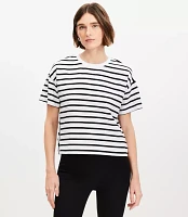 Striped Side Button Jersey Modern Tee