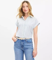 Striped Seersucker Dolman Everyday Shirt