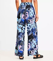 Petite LOFT Beach Floral Linen Blend Wide Leg Pants