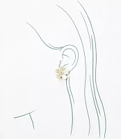 Mother Of Pearl Flower Stud Earrings