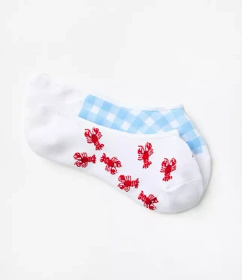 Lobster & Gingham No Show Sock Set