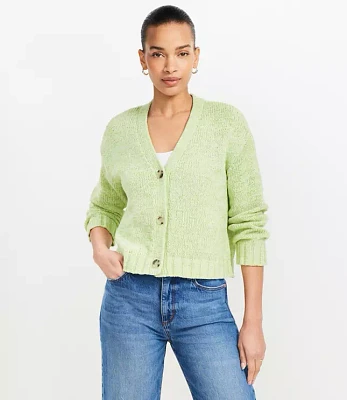 Petite Marled Easy V-Neck Cardigan