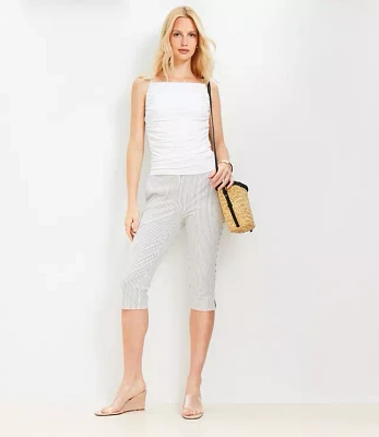 Petite Capri Pants in Striped Bi-Stretch