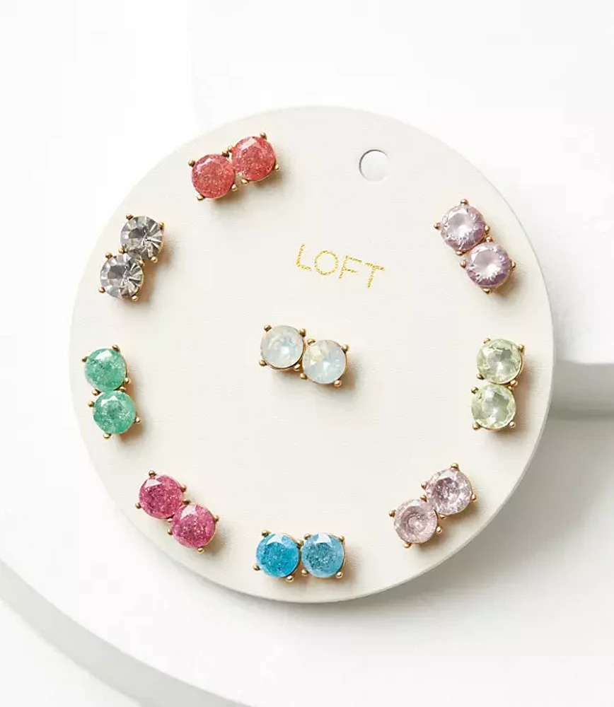 Multicolored Stud Earring Set