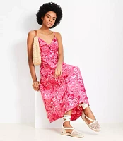Petite Paisley Tie Poplin Midi Pocket Dress