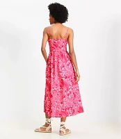 Petite Paisley Tie Poplin Midi Pocket Dress