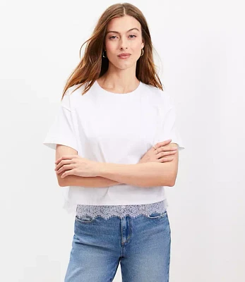 Petite Lace Hem Jersey Modern Tee