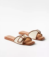 Canvas Buckle Slide Sandals