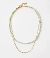 Beaded Chain Link Layered Necklace Set