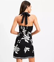 Petite Fern Linen Blend Mini Halter Dress