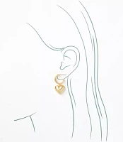 Heart Drop Hoop Earrings