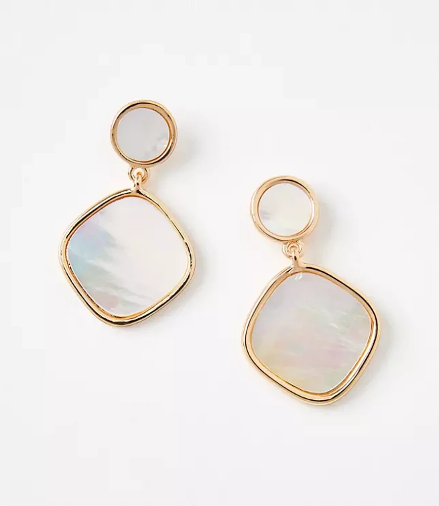 Mother Of Pearl Geo Drop Earrings
