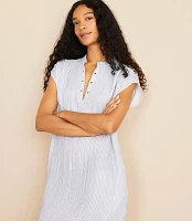Petite Lou & Grey Striped Triple Cloth Split Neck Maxi Dress