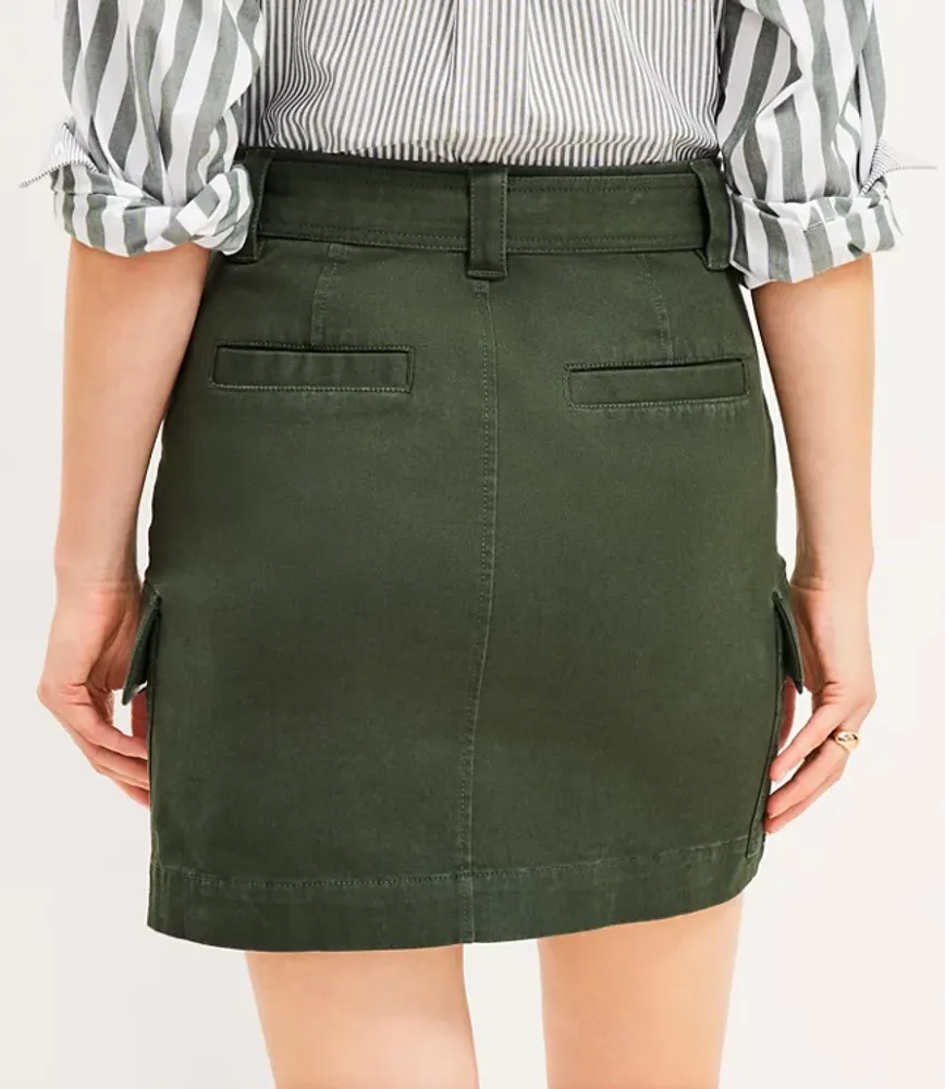 Twill Cargo Pocket Skirt