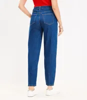 High Rise Barrel Jeans Dark Wash