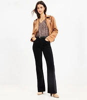 Five Pocket Slim Flare Pants Velvet