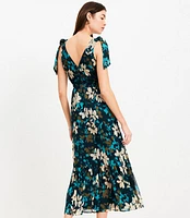 Floral Tie Strap Tiered Maxi Dress