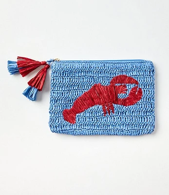 Lobster Raffia Pouch