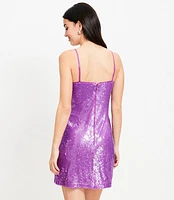 Sequin Spaghetti Strap Mini Dress