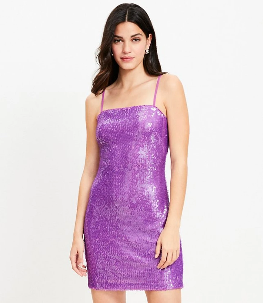 Sequin Spaghetti Strap Mini Dress