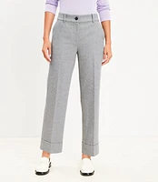 Straight Cropped Cuff Pant Wool Blend