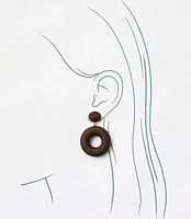 Fabric Wrapped Circle Drop Earrings