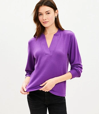 Jersey Split Neck Top