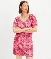 Petite Tiled Eyelet Mini Shift Dress