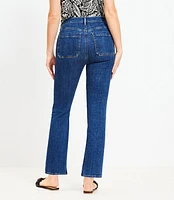 Curvy High Rise Kick Crop Utility Jeans Dark Rinse Wash