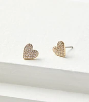 Demi Fine Pave Heart Stud Earrings