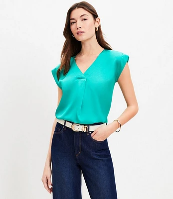 Tapered Sleeve V-Neck Top