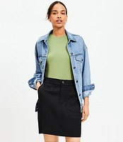 Petite Patch Pocket Mini Shift Skirt