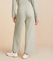 Lou & Grey Brushed Wafflestitch Wide Leg Crop Pants