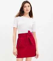 Tie Waist Flap Pocket Skirt